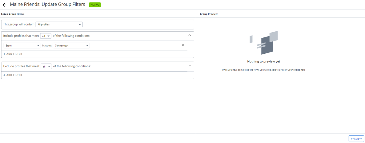 update group filters